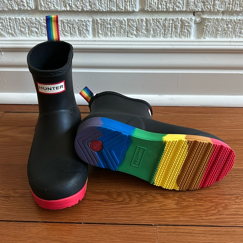 Hunter Kids' Rainbow Sole Rain Boots